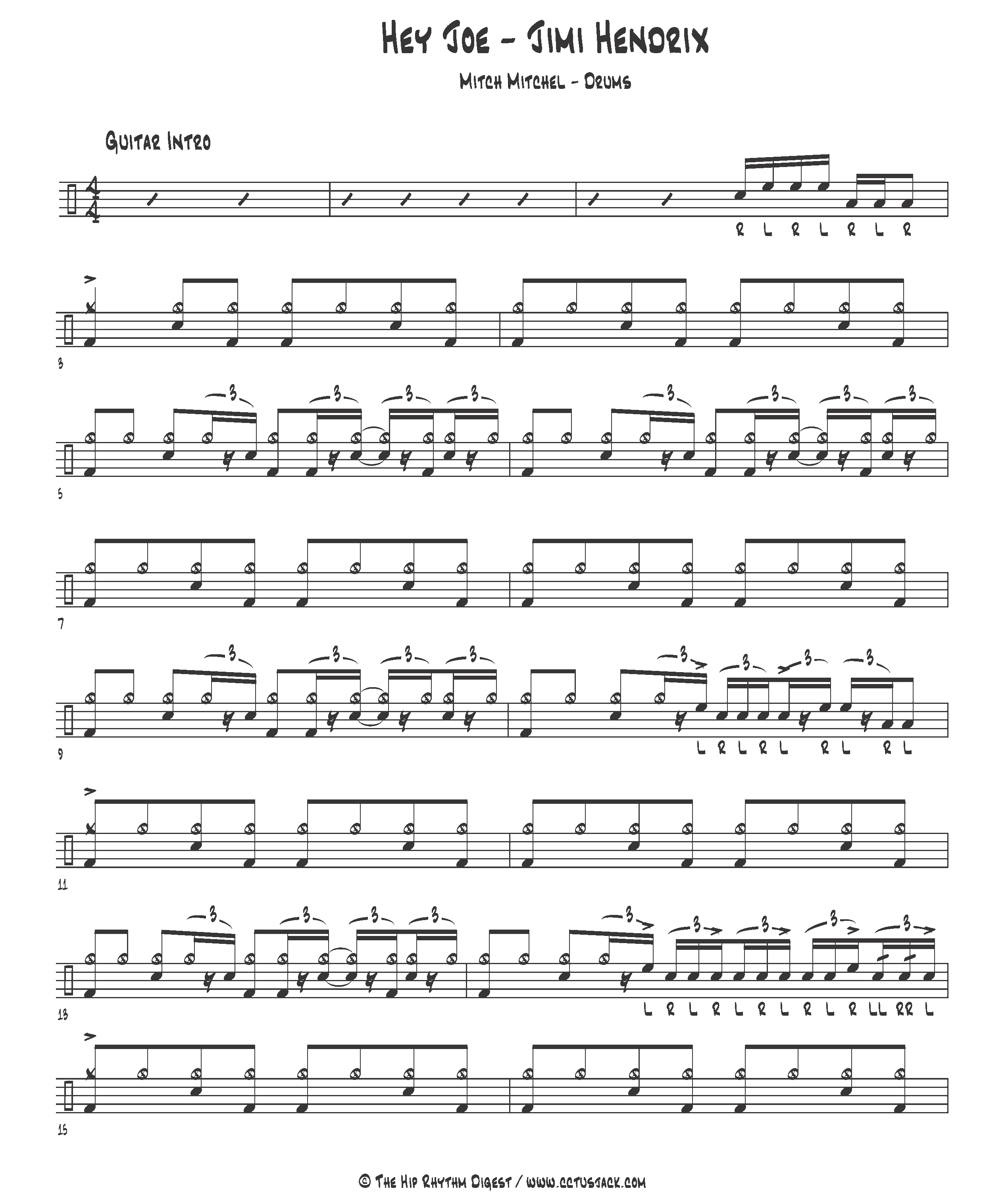 Hey Joe - Jimi Hendrix page1